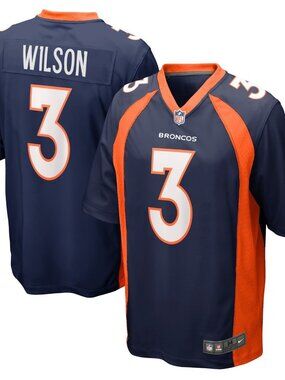 Russell Wilson Denver Broncos Nike Game Navy Blue Jersey XL